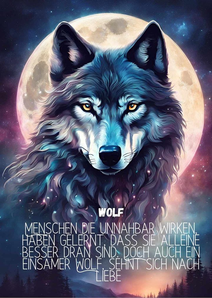 Krafttier Wolf mit und ohne Schriftzug product image (1)