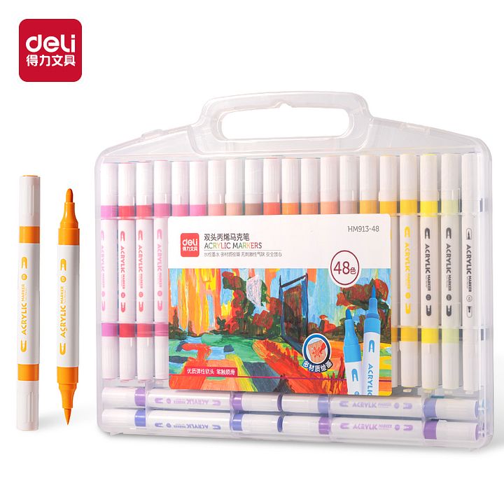 Deli Dual Tip Acrylic Paint Marker Pens product image (1)