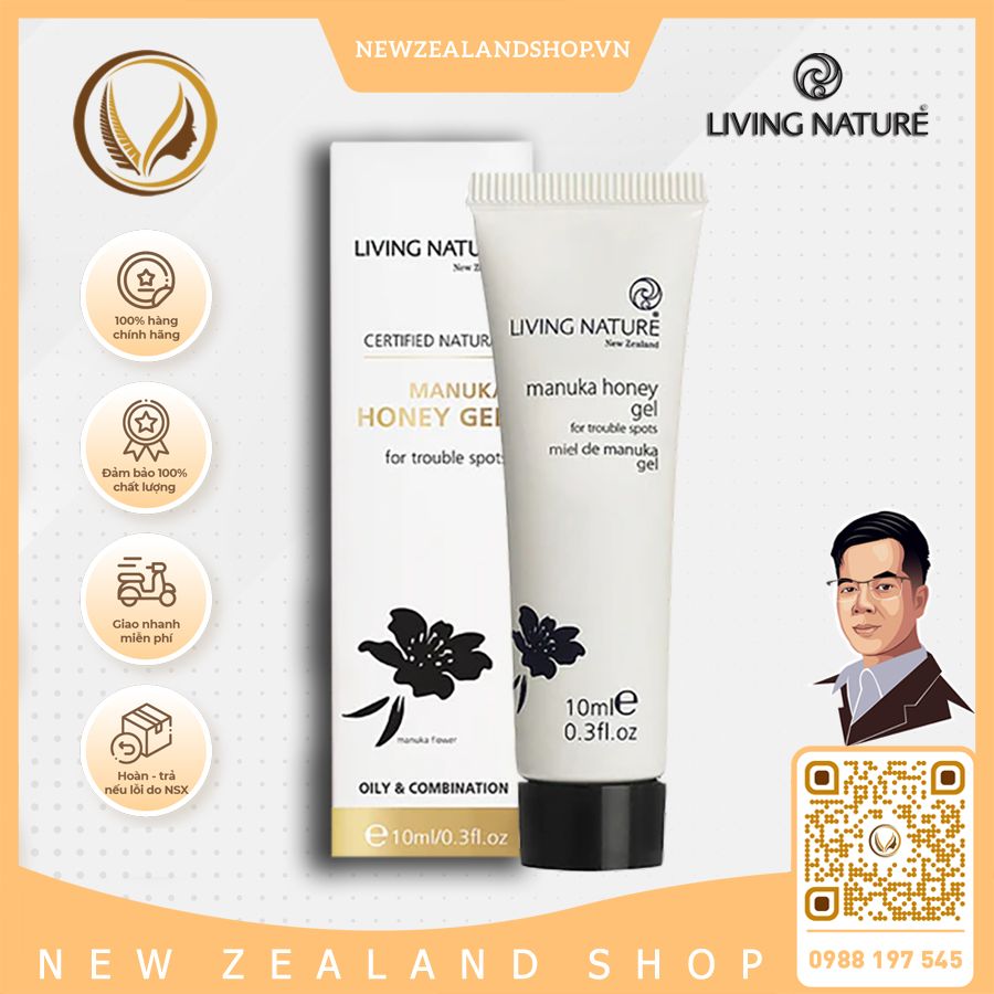Gel trị mụn, chống viêm ngừa thâm sẹo Living Nature Manuka Honey Gel 10ml product image (1)