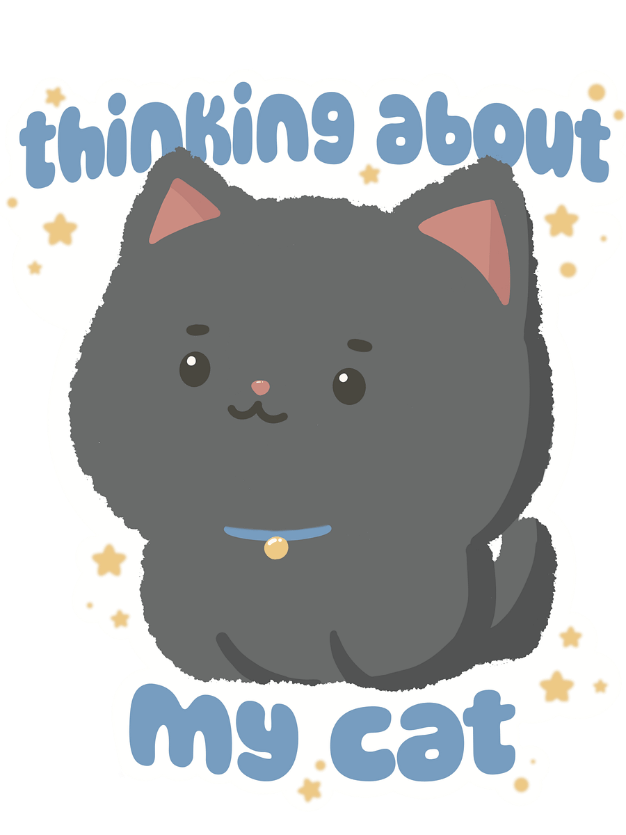 'Thinking About My Cat' Sticker product image (2)