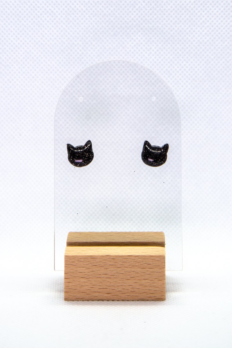 Small Black Cat Studs product image (2)
