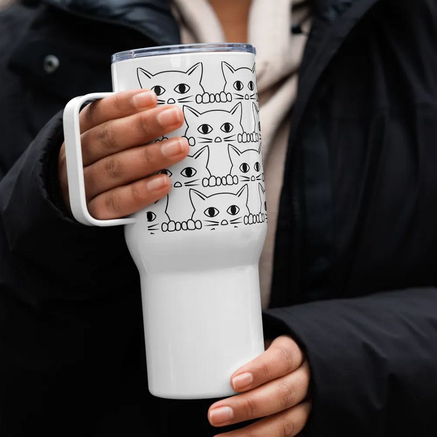 Peeping Kitten 25 oz Travel Mug product image (3)