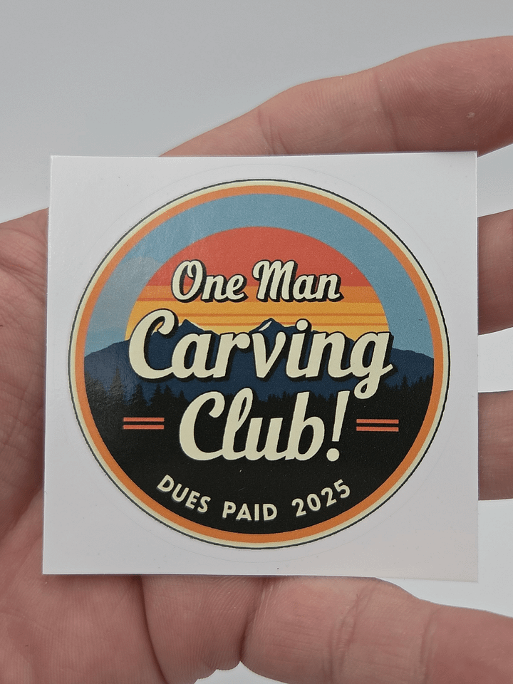 One Man Carving Club Sticker product image (1)
