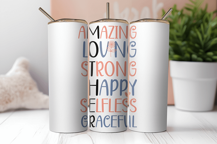 Empowerment Words Stainless Steel Tumbler product image (2)