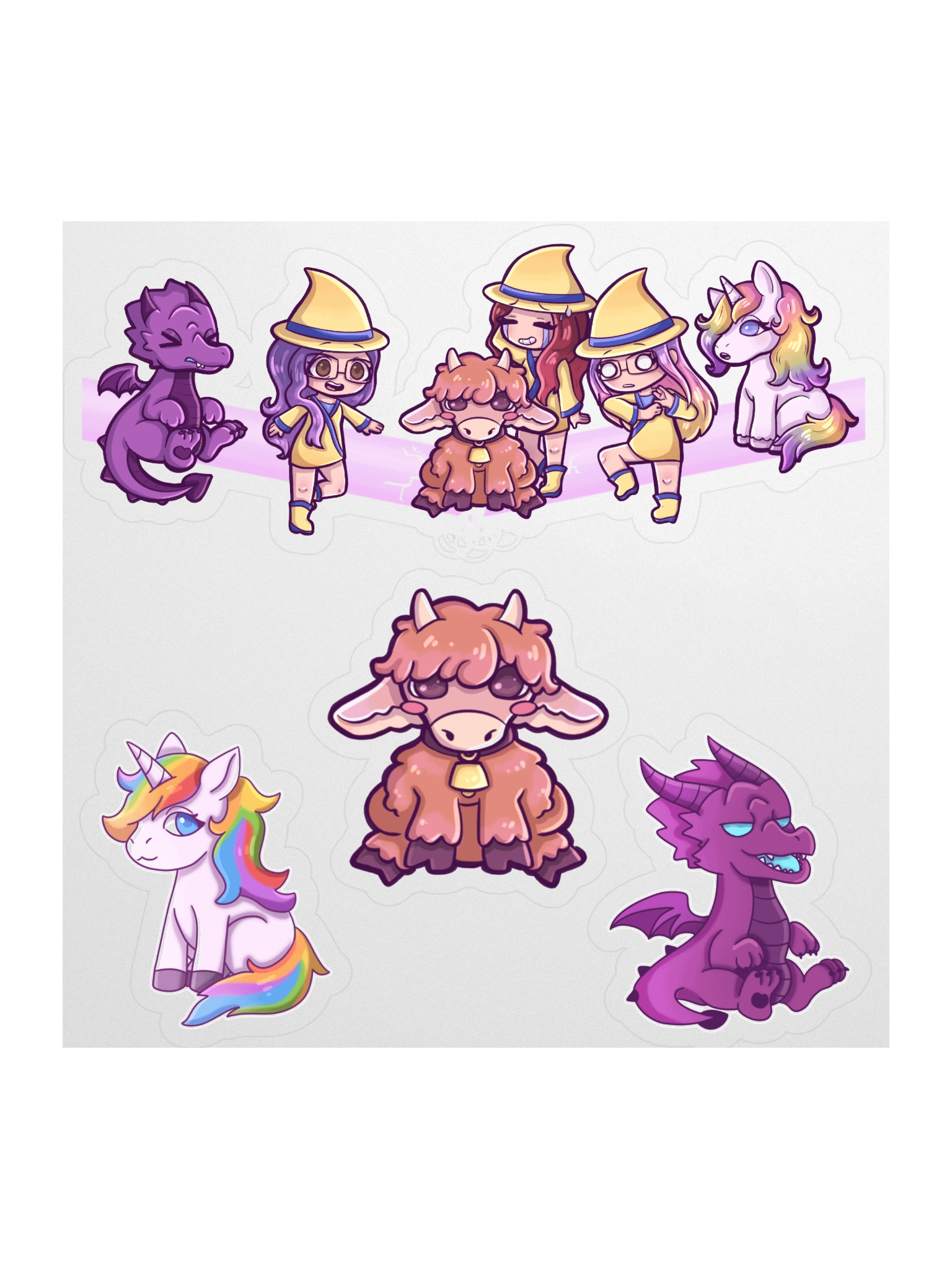 Tux2, MissieB12, and Mama_MJ Ooops! Collab Sticker Sheet product image (1)