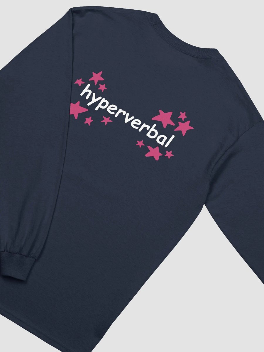 hyperverbal (comic sans with pink stars) printed front and back cotton long-sleeve product image (4)