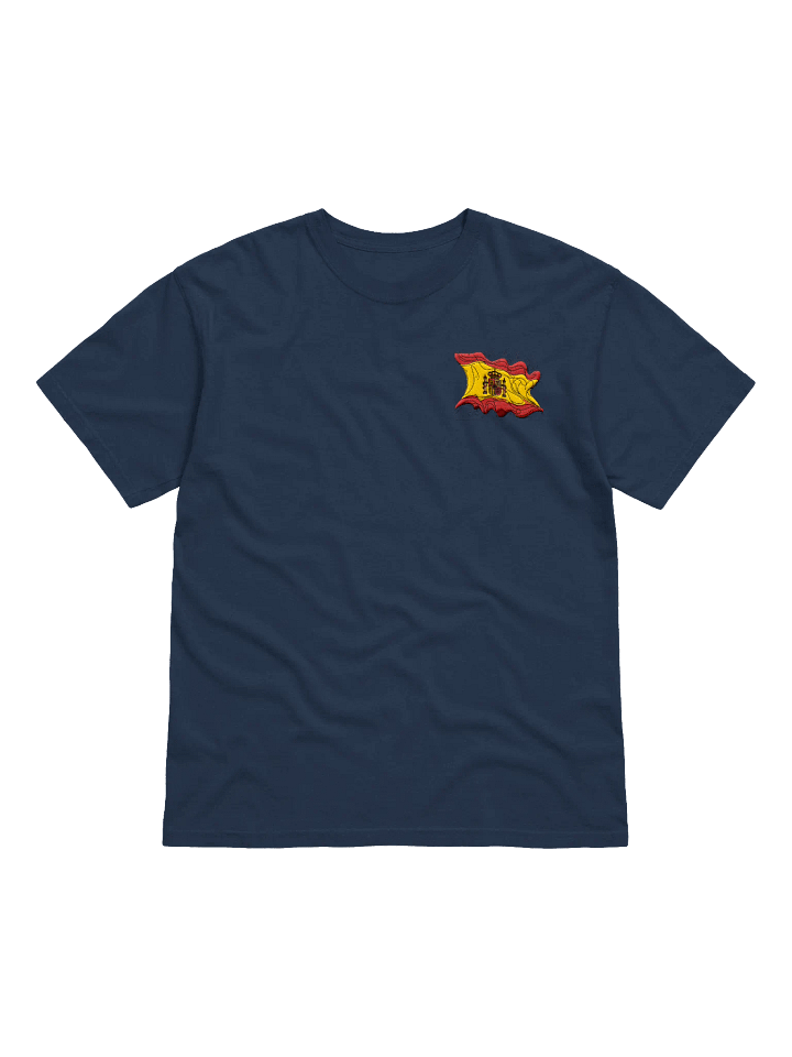 Spain Left Chest Embroidered Line Art Flag T-Shirt product image (49)