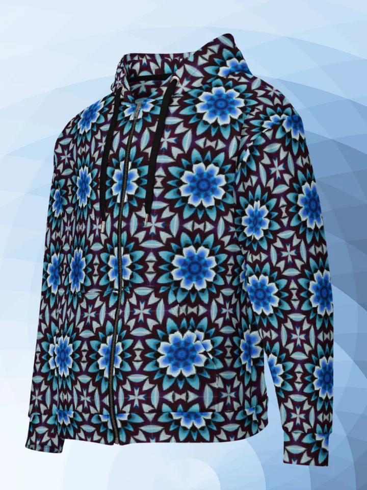 Symmetric Blue Floral Unisex Hoodie product image (1)