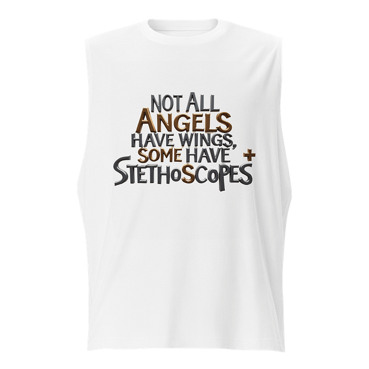 Stethoscope, Angel wings, medical Muscle Tank product image (1)
