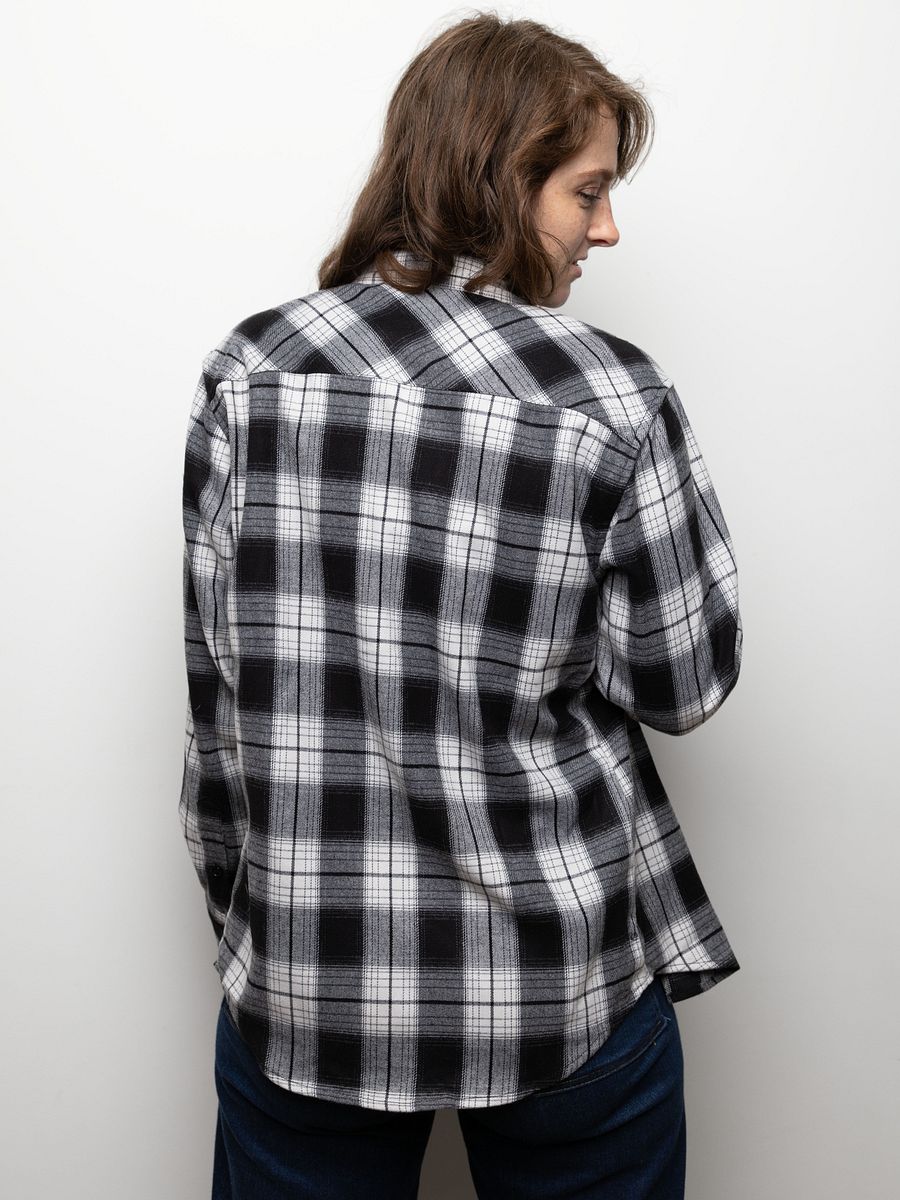 Flannel Button Up - White/Black product image (11)