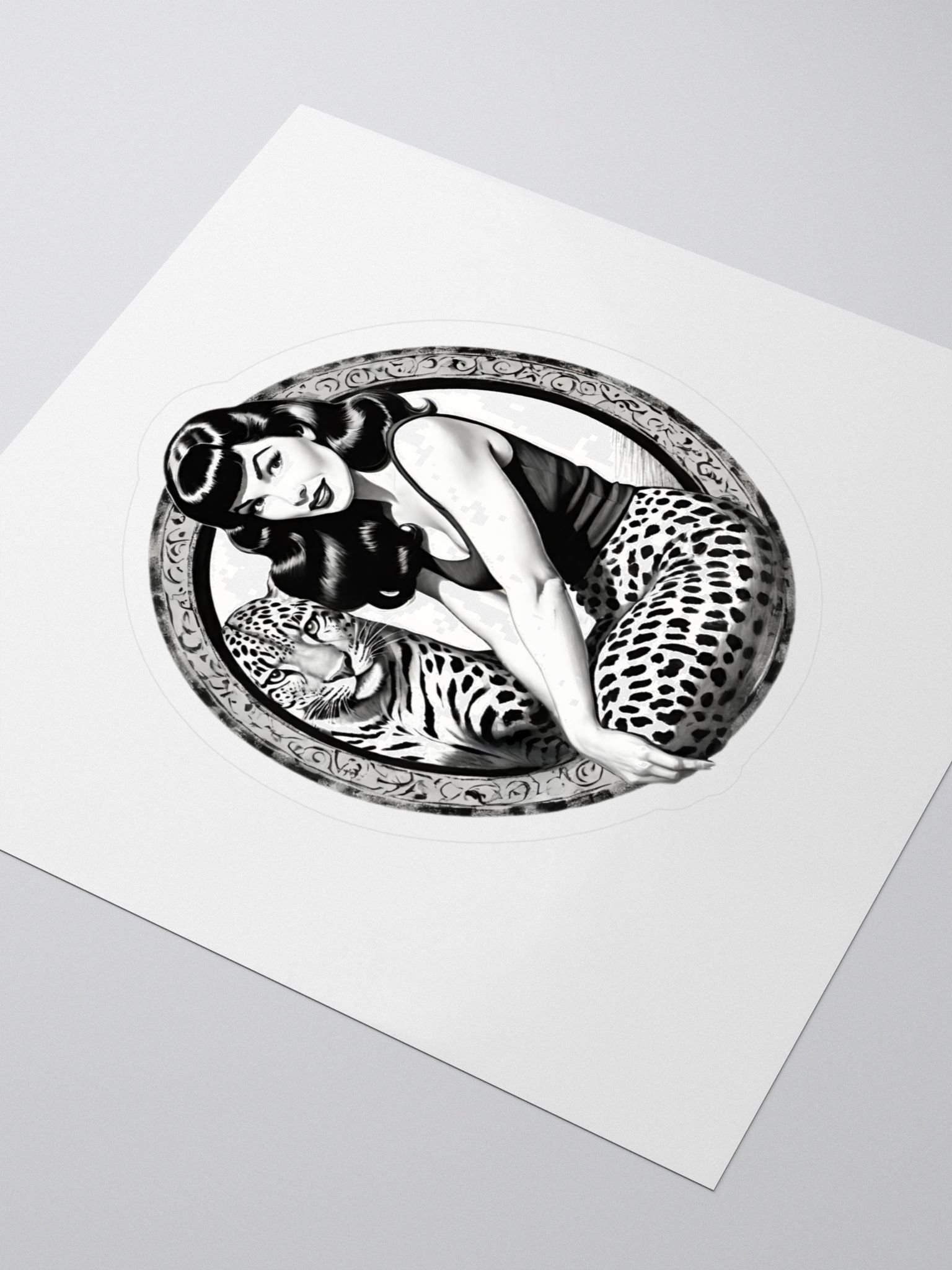 Bettie Page Leopard Kiss Cut Stickers product image (3)