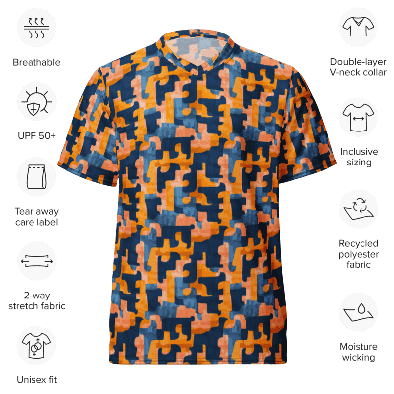 Flowing Shapes | Recycled Unisex Sports Jersey product image (3)
