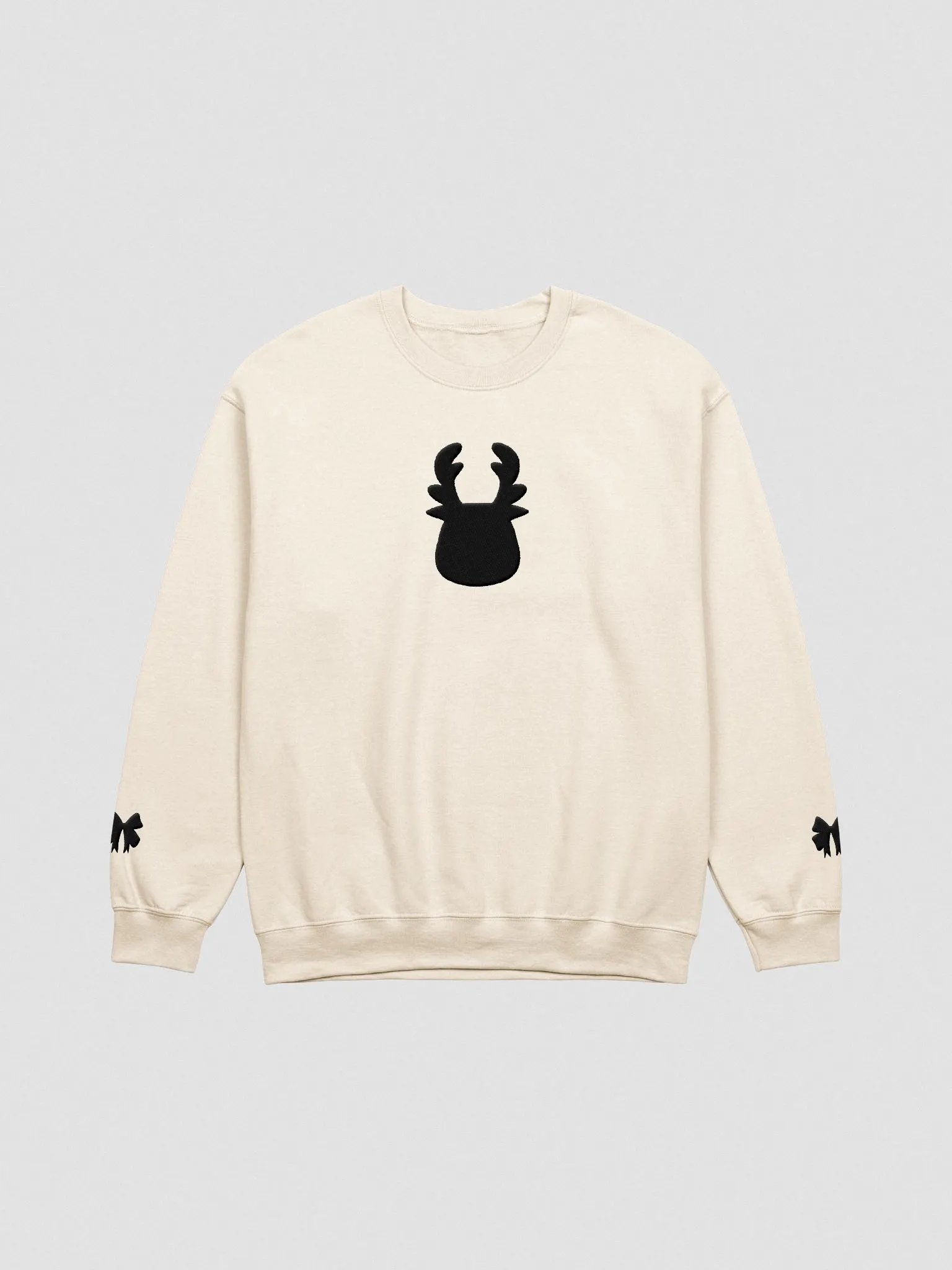 Dark Reindeer and Bow Embroidered Sweatshirt product image (1)