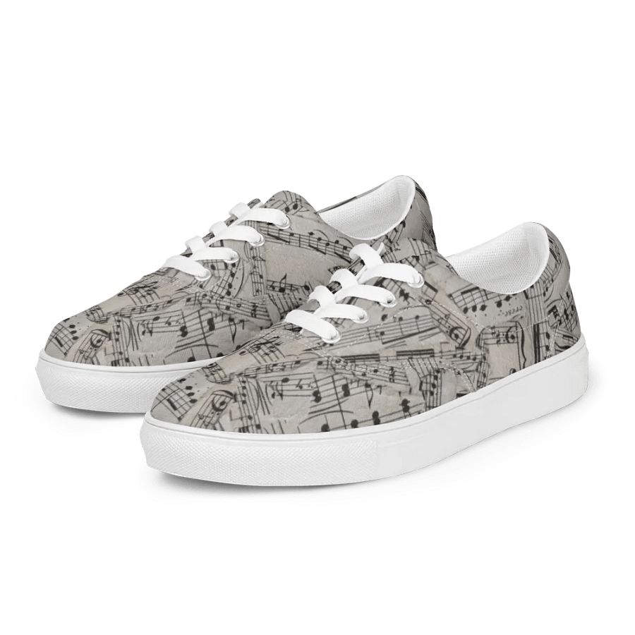 Sheet Music Collage Women's Lace-Up Canvas Shoes product image (2)