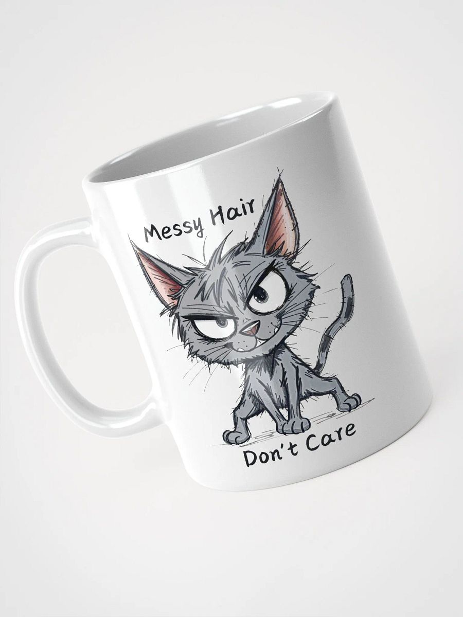 Messy Hair Don't Care Funny Cats Duo Mug product image (5)