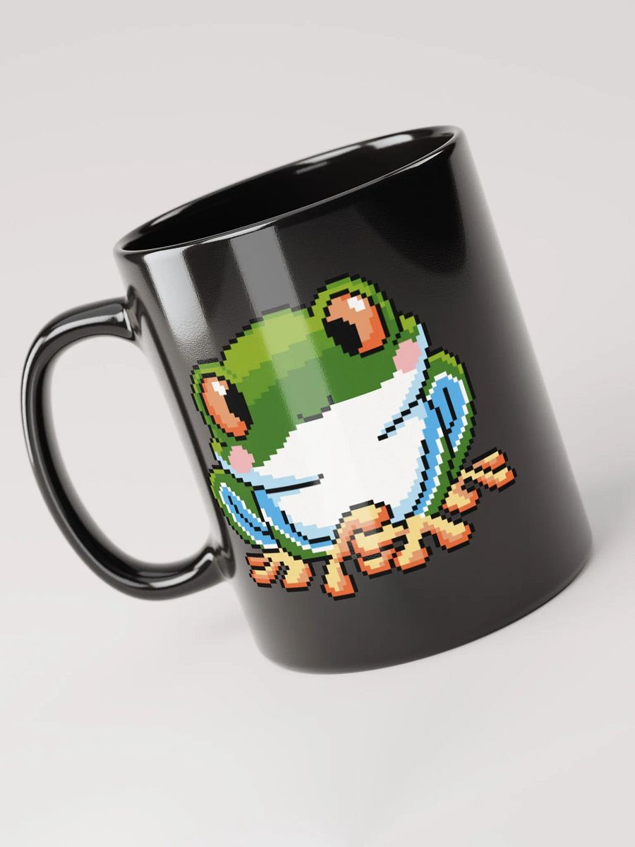 Dark Green Rip the Frog Black Glossy Mug product image (5)