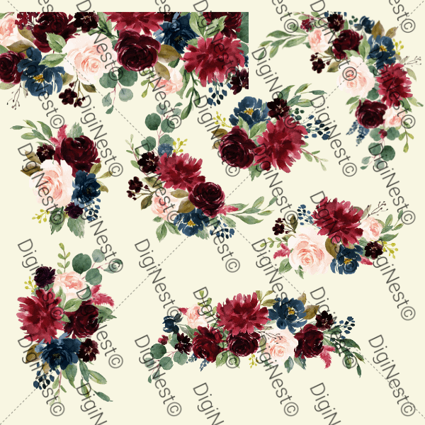 Burgundy and Navy Flower Bouquets product image (2)