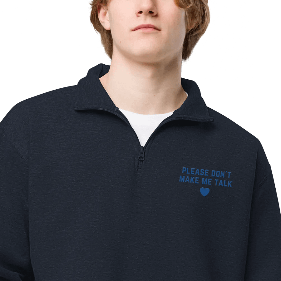 PLEASE DON'T MAKE ME TALK (royal) embroidered quarter zip product image (15)