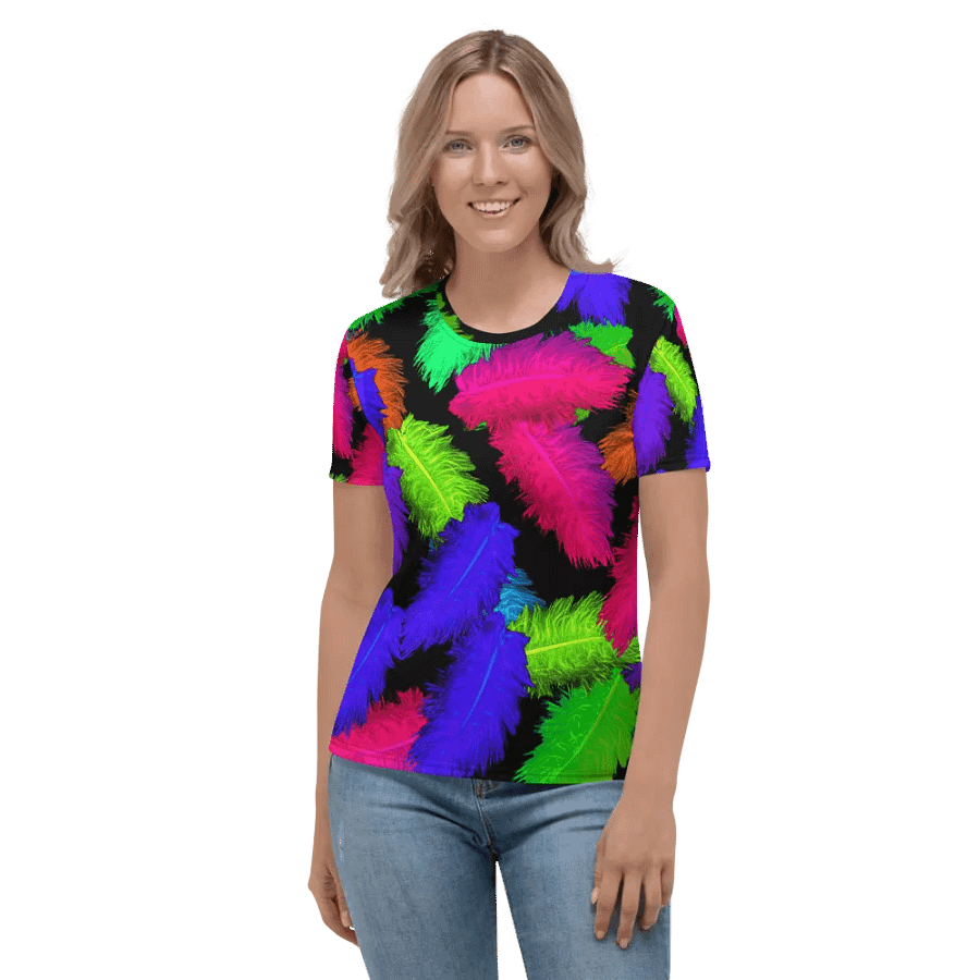 Abstract Feathers Pattern Ladies T Shirt product image (1)