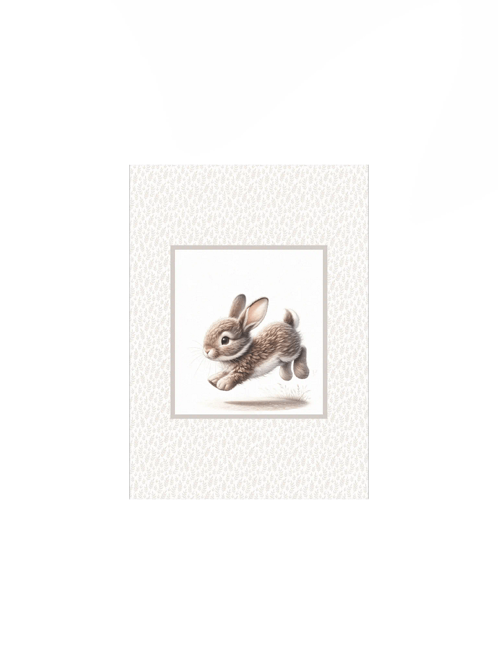 Cute Bunny with Zoomies, Boho Nursery Print product image (2)