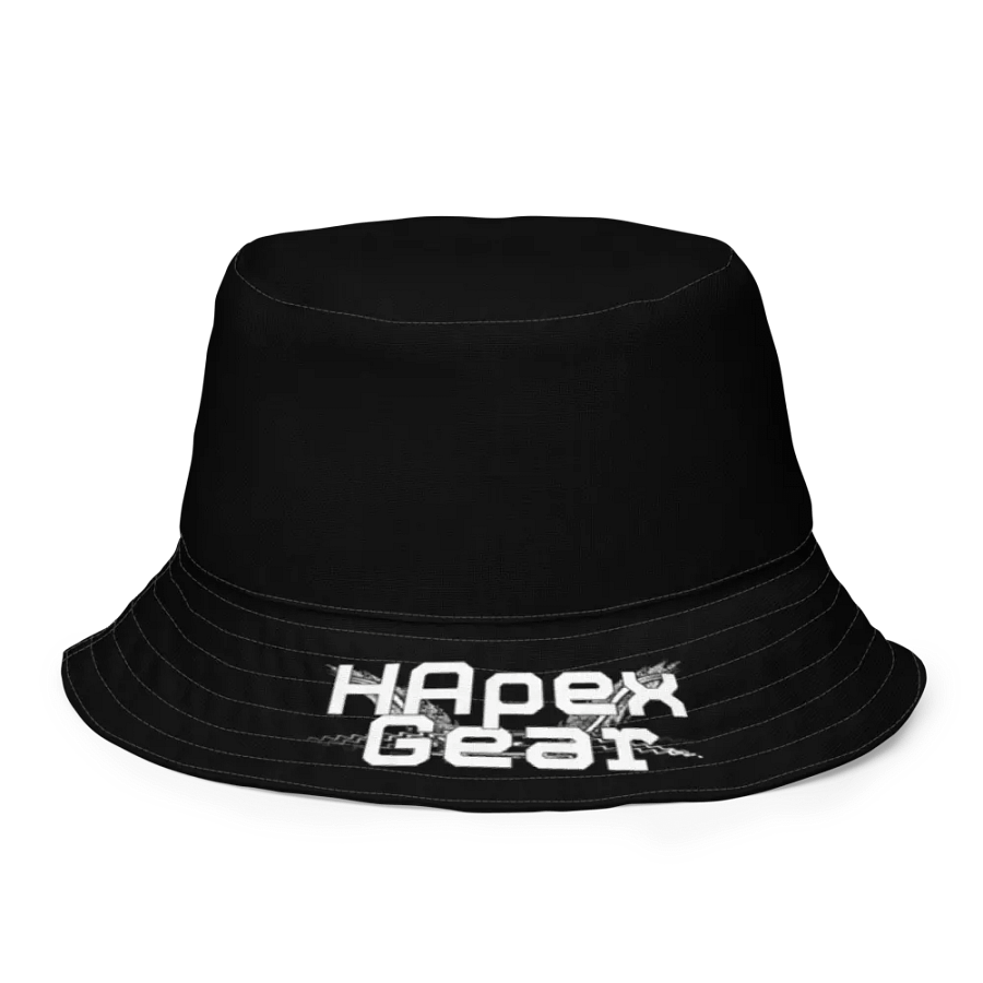 Reversible Bucket Hat - Black - White HApex Gear White Logo product image (10)