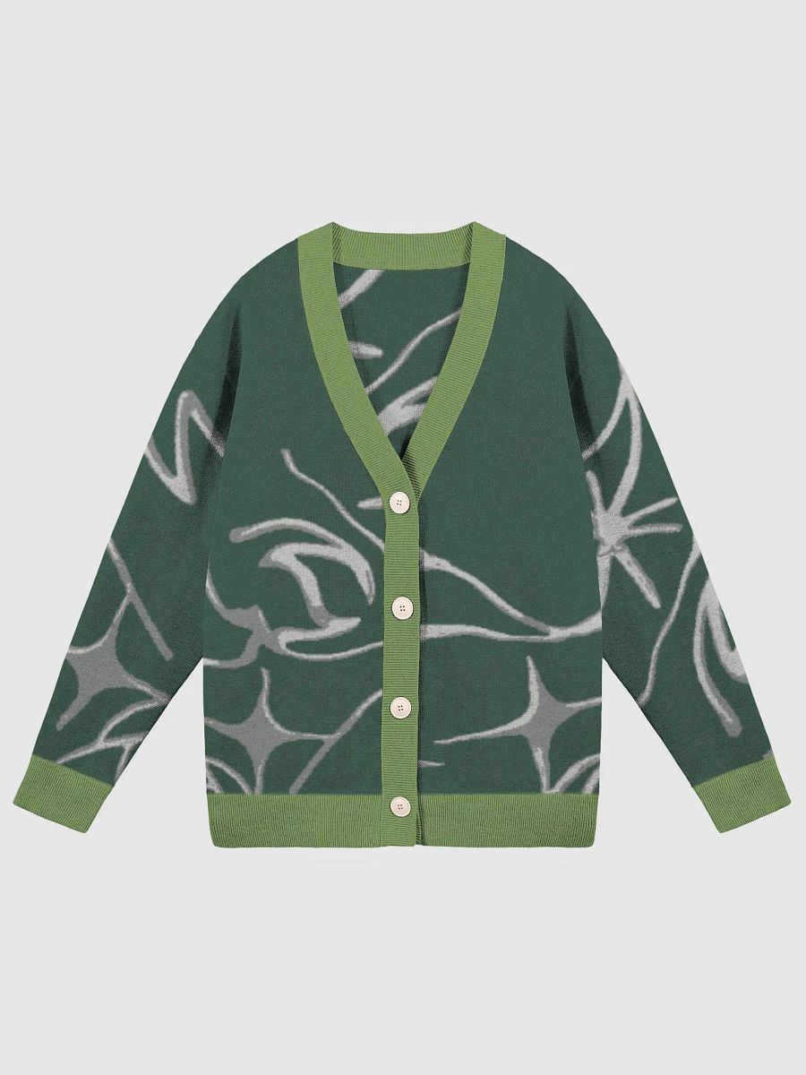 Green Metallic Flower Knit Cardigan product image (1)