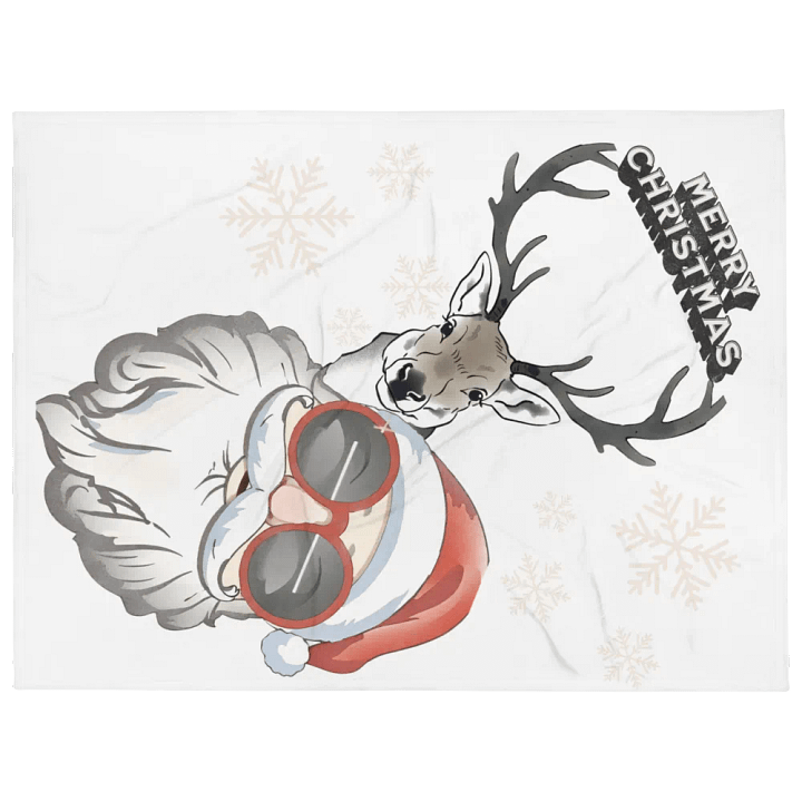 Cool Santa and Hip Reindeer Blanket product image (1)