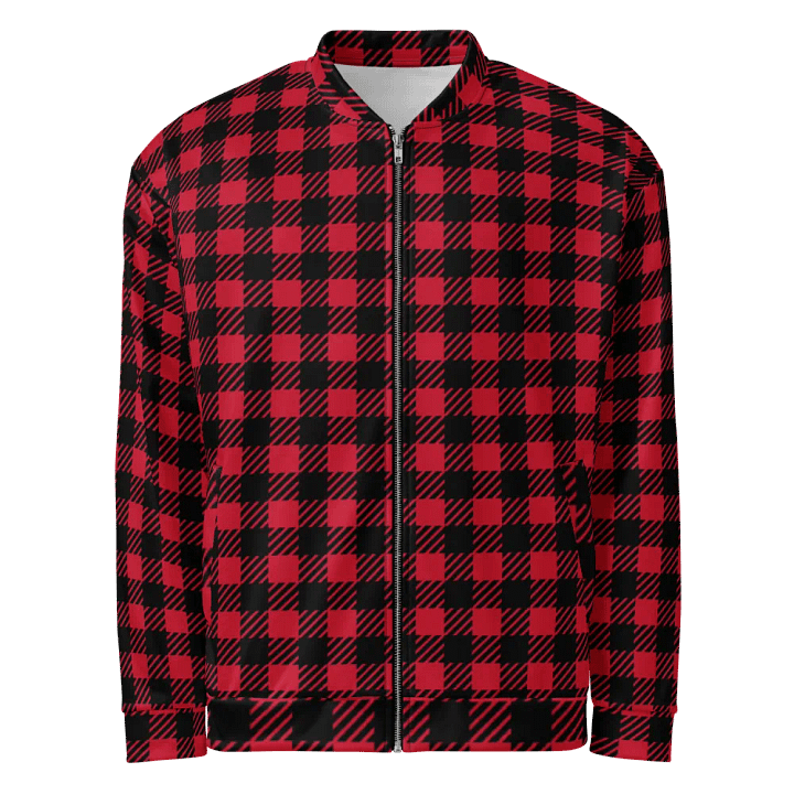 Customizable Checkered Charm Bomber Jacket product image (2)