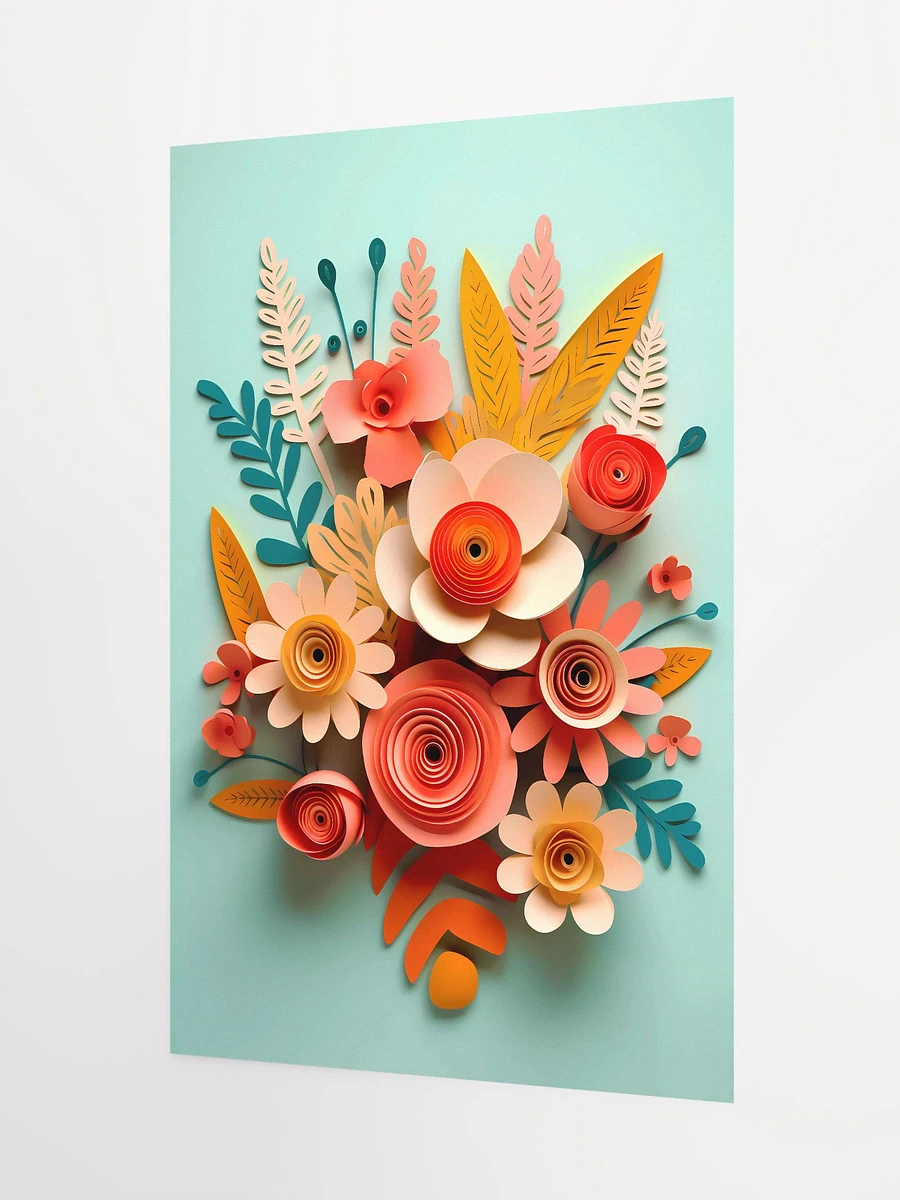Autumnal Hues Paper Art Bouquet: Handcrafted Flower Wall Art Matte Poster product image (5)