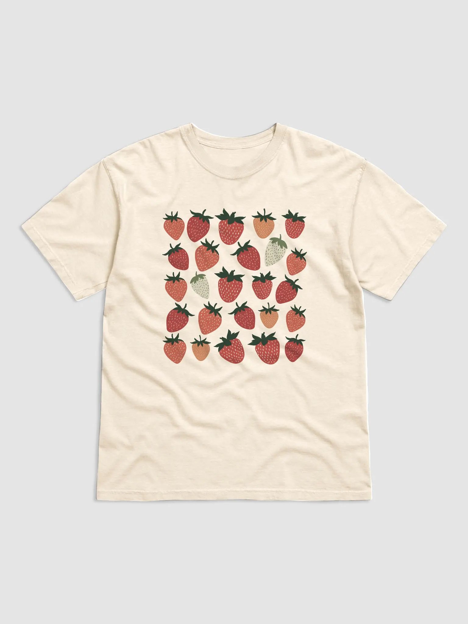 Strawberries Pattern T-Shirt | Vintage-Style Cottagecore, Goblincore, and Aesthetic Shirt Design product image (13)