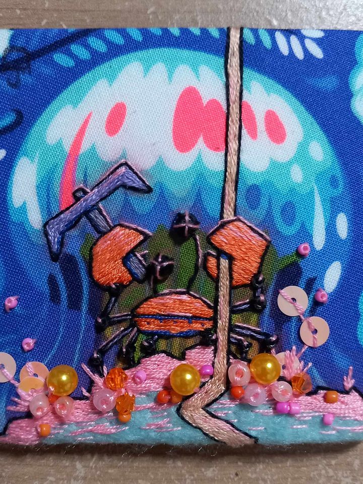 Deep Sea Crab Mech Embroidery Square product image (1)