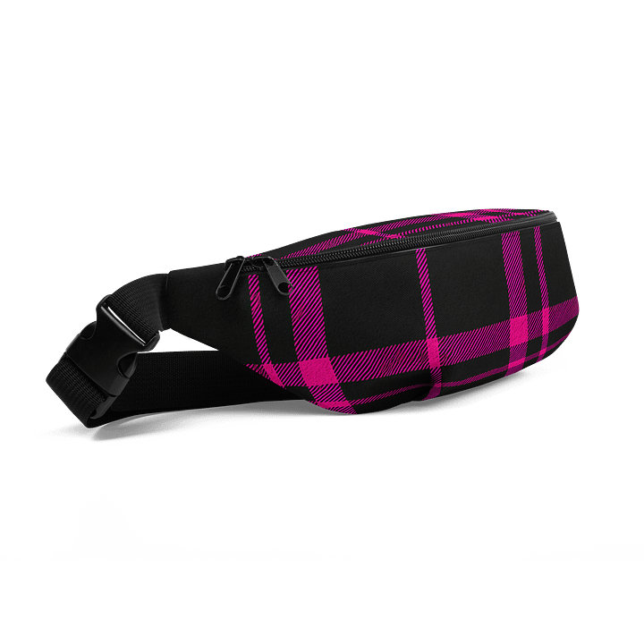 Black and Pink Plaid Fanny Pack (Waist Bag) product image (2)