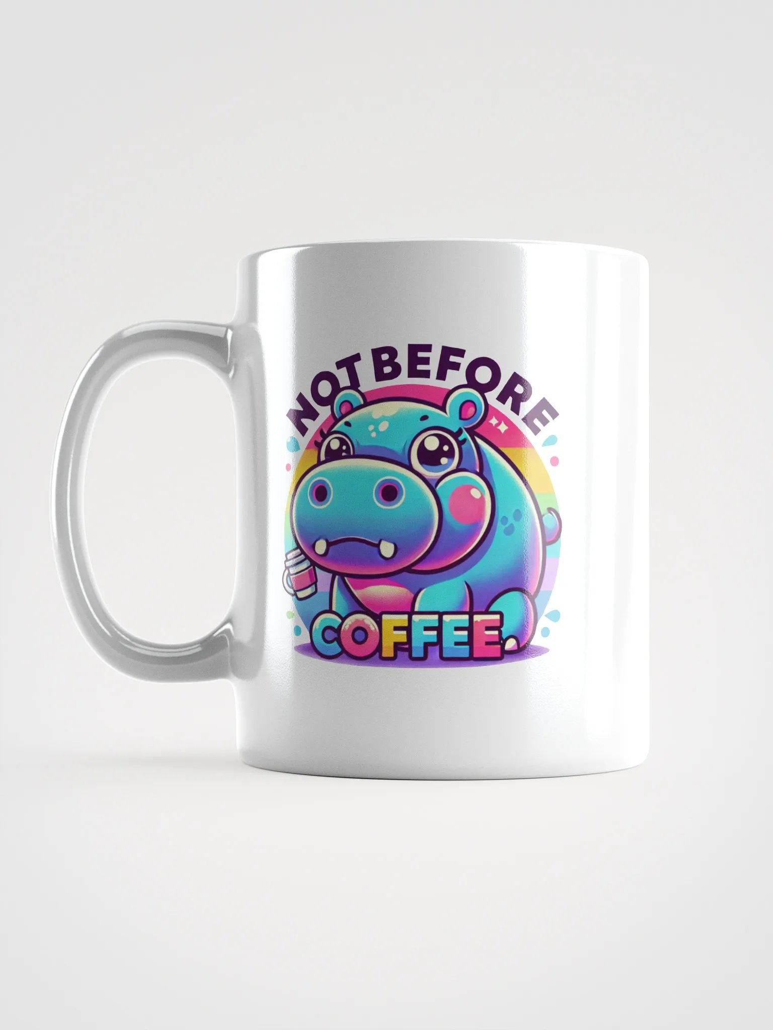 Not Before Coffee Hippo Coffee Mug – 11 oz White Ceramic product image (5)