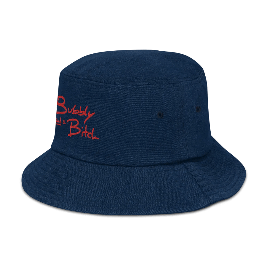 Bubbly and a B*tch (red) embroidered denim bucket hat product image (24)