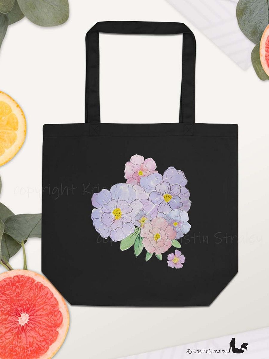 Gingham Blossoms - Lavender Watercolor Floral Bouquet Art Print product image (5)