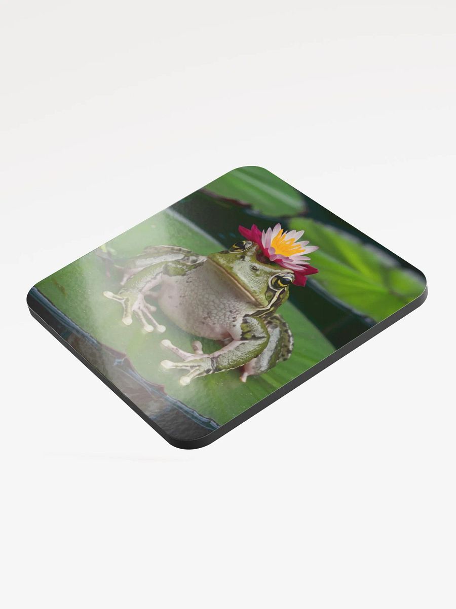 Frog with Pink Flower Hat Coaster product image (3)