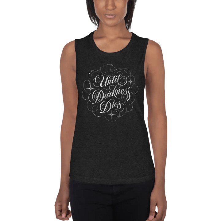 Until Darkness Dies (swirls design) Bella+Canvas Women's Flowy Muscle Tank product image (2)