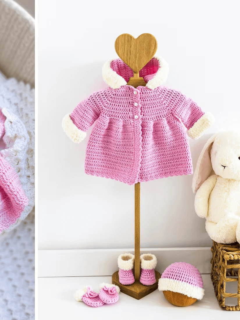 Crochet Pattern: Easy Baby Coat (with Hood) product image (6)