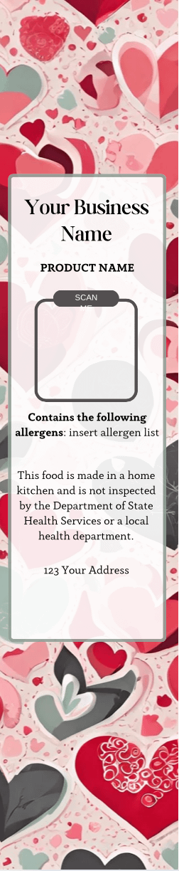 Valentine Hearts Mini Cake Label Templates product image (1)