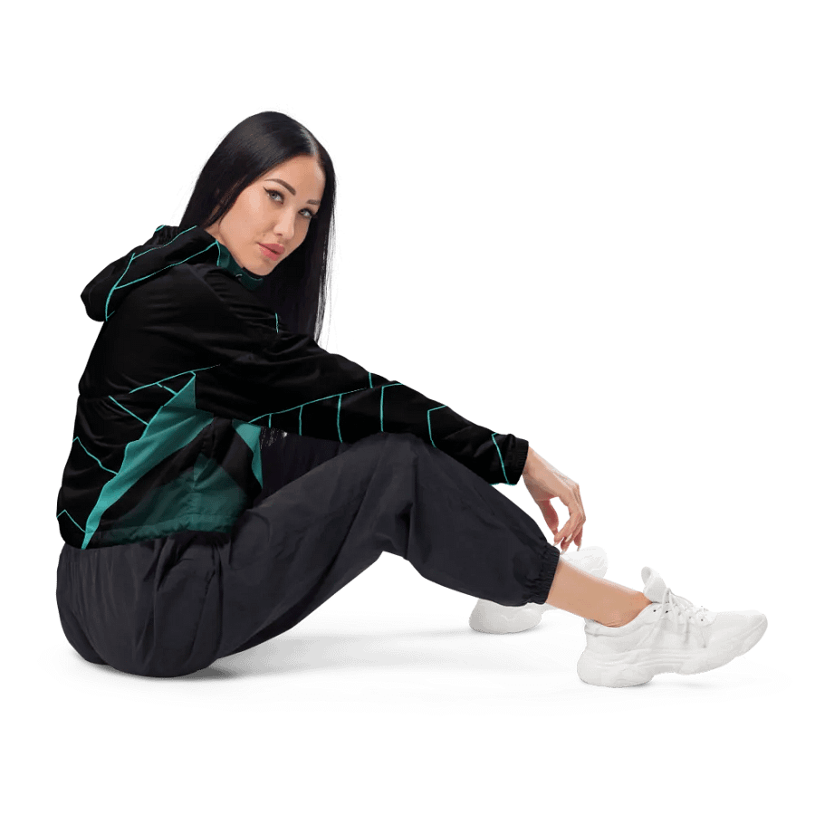 Teal Vortex Women's Windbreaker product image (4)