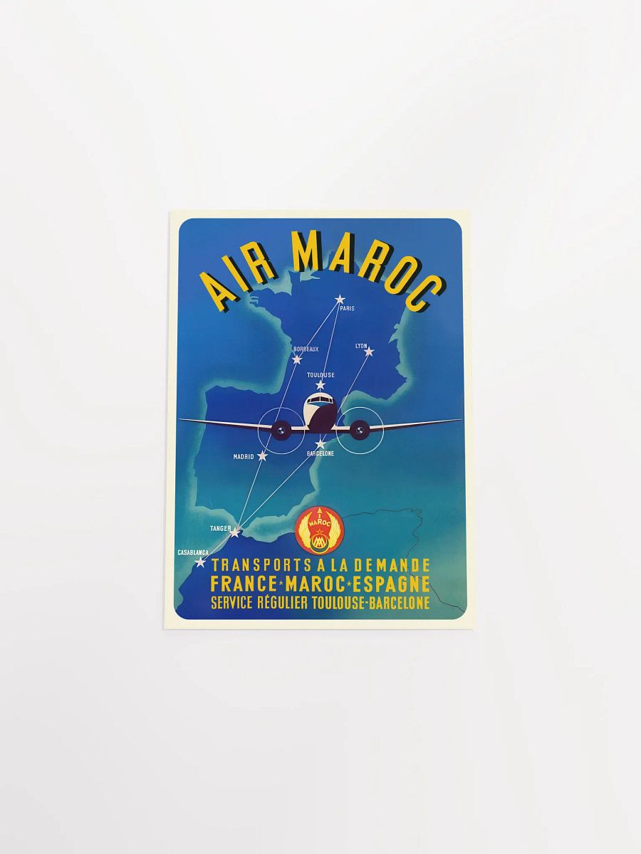 Morocco, Air Maroc, 1950 (Rare poster, Enhanced) — retro travel poster, vintage travel print product image (10)