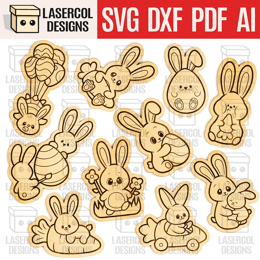 Easter Bunny DIY Paint Kit (+80 Bundle) - Laser Cut Files product image (10)