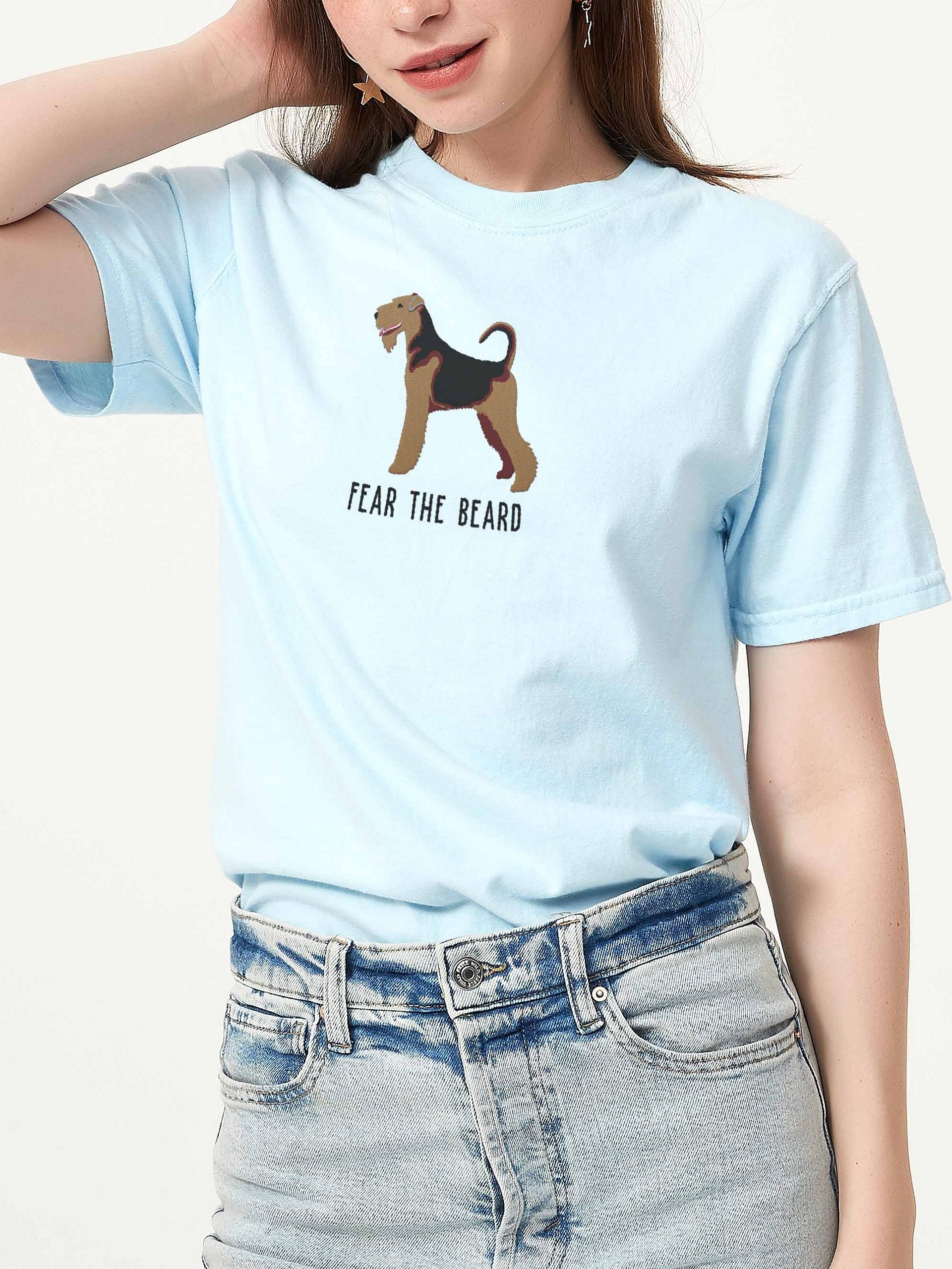 Fear the Beard T-Shirt(Embroidered) of an Airedale Terrier product image (2)