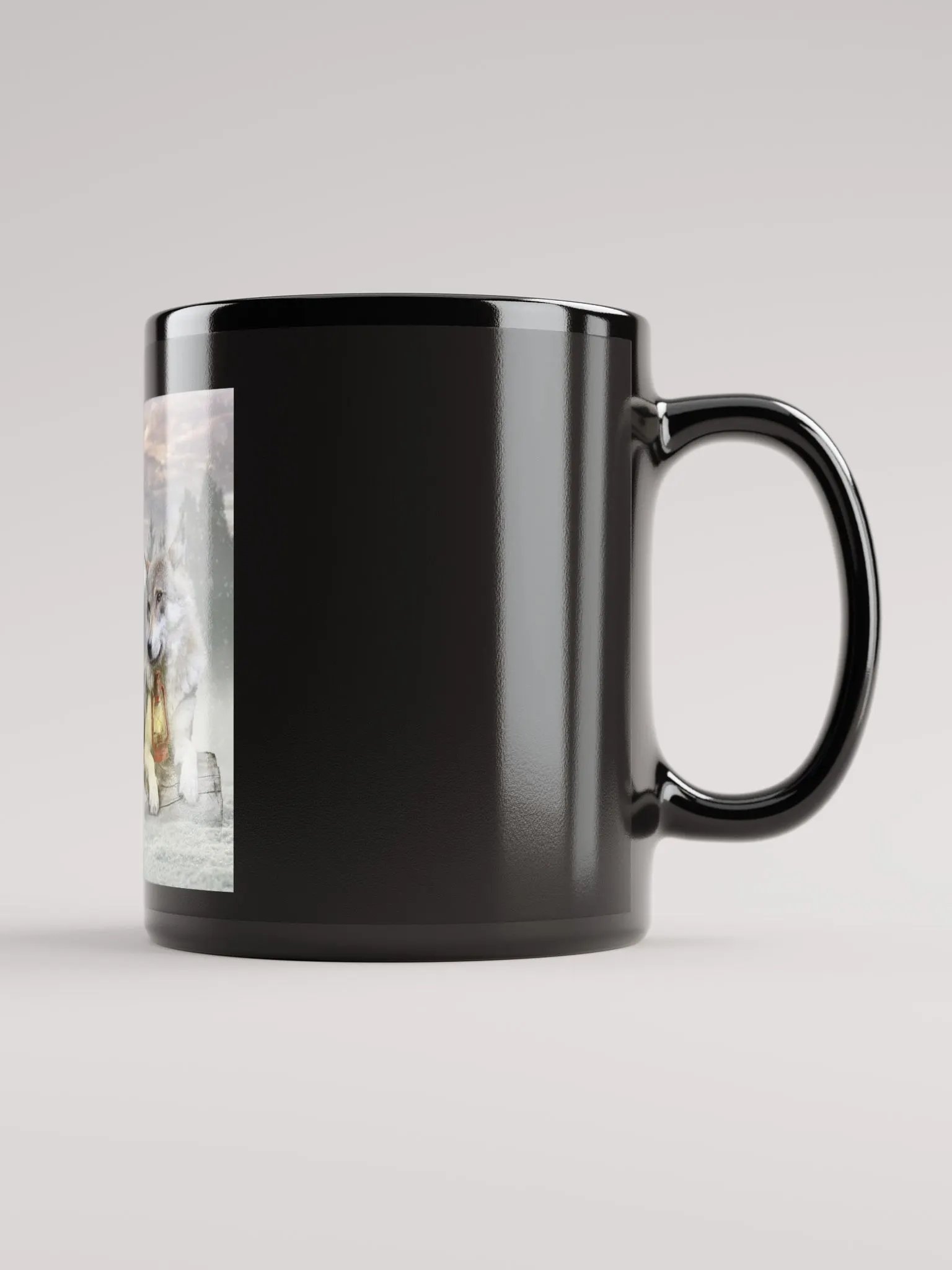 Moonlit Guardian Black Glossy Mug product image (2)
