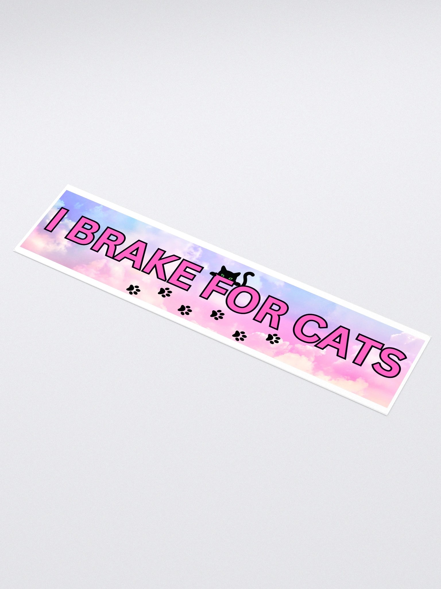 I brake for cats Bumper Sticker product image (1)
