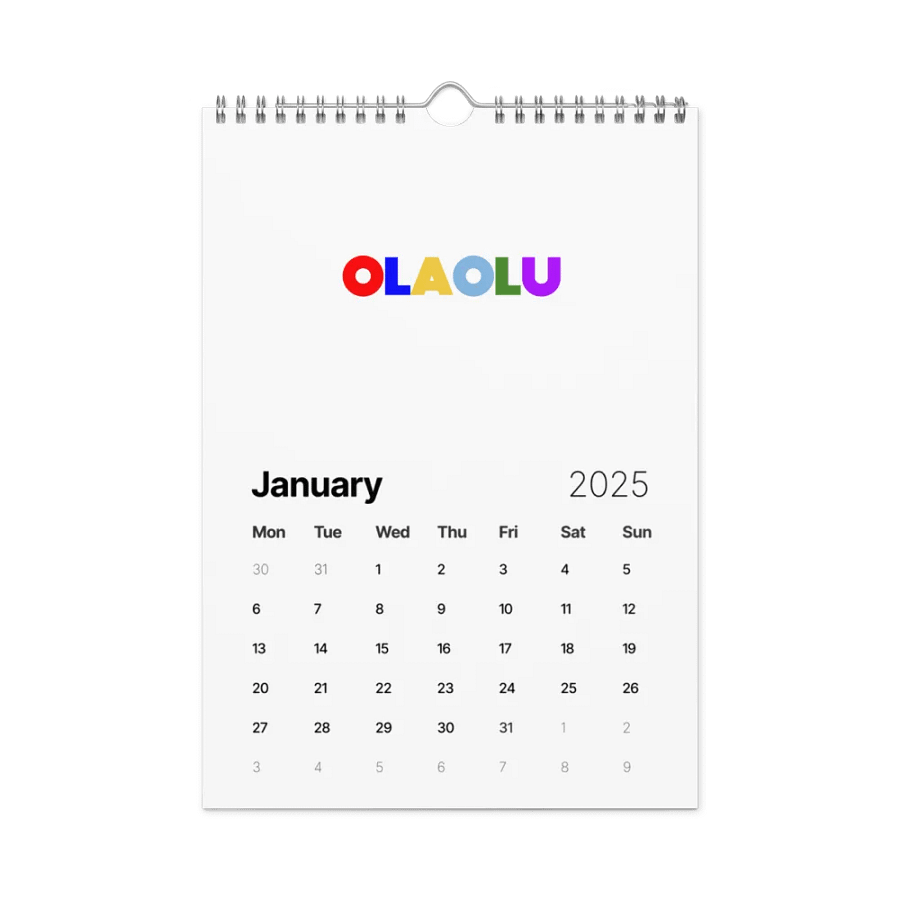 OLAOLU Vibrant Typography Calendar product image (6)