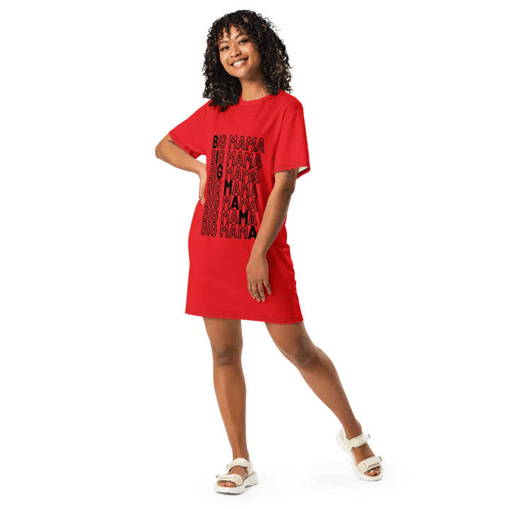 Big Mama Oversized T-Shirt Dress | Red Graphic Tee product image (2)