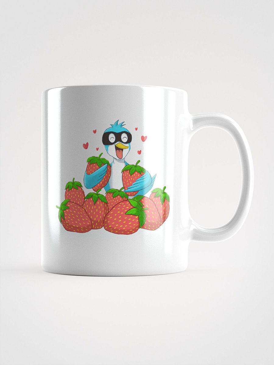 Happy Blue Bird Strawberry Thief white coffee mug product image (2)