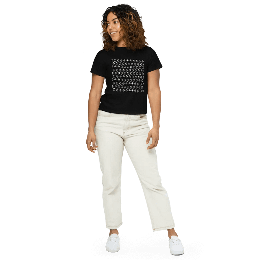 EXCLAIMING MENTALLY (white repeating) printed waist-length tee product image (16)