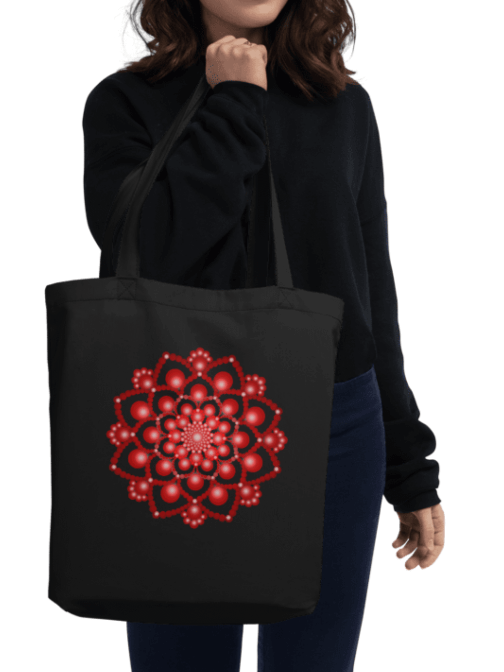 Red Dot Mandala Eco-Friendly Organic Tote Bag product image (6)
